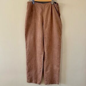 Spanner| Camel Brown Wide Leg Faux Suede Side Zip Trousers Sz S